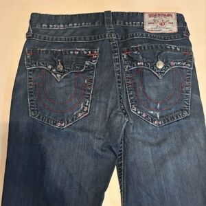 True religion grail red stitching chief keef distressed jeans